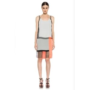 Helmut Lang Colorblock Chroma Draped Dress Size 2